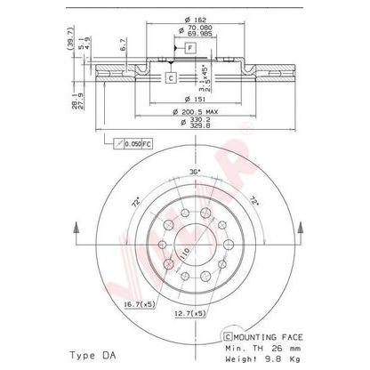 Photo Brake Disc VILLAR 6282008