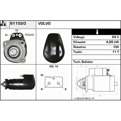 Foto Motor de arranque EDR 911520