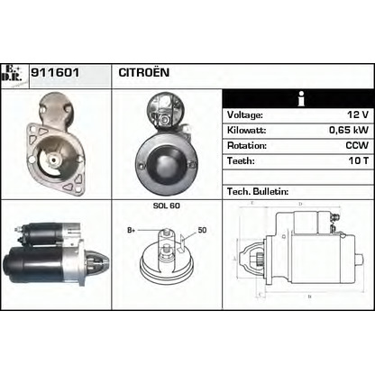 Foto Motor de arranque EDR 911601