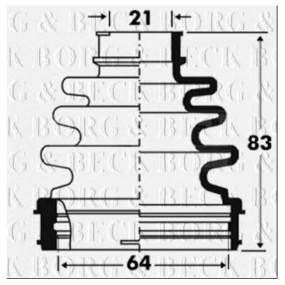 Photo Bellow Set, drive shaft BORG & BECK BCB2867