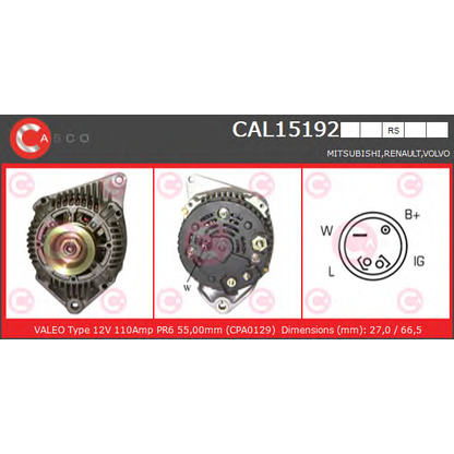 Foto Alternatore CASCO CAL15192RS