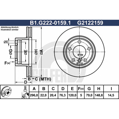 Photo Brake Disc GALFER B1G22201591