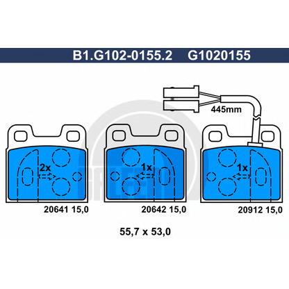 Photo Brake Pad Set, disc brake GALFER B1G10201552