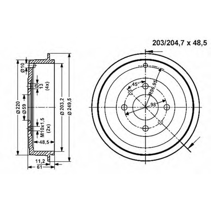 Photo Brake Drum VEMA 801284