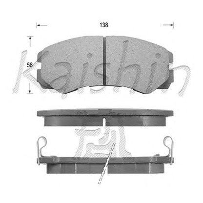 Фото Комплект тормозных колодок, дисковый тормоз KAISHIN FK4031
