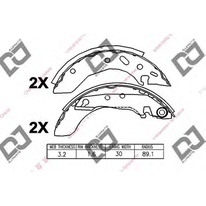 Фото Комплект тормозных колодок DJ PARTS BS1289