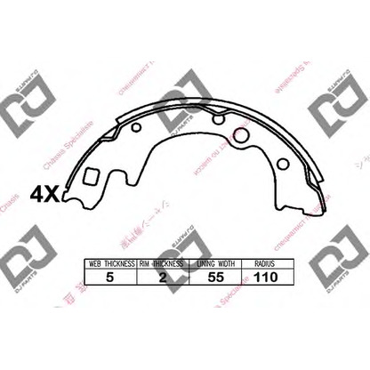 Photo Jeu de mâchoires de frein DJ PARTS BS1031