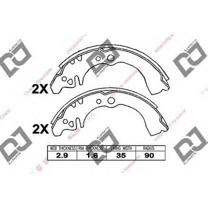 Foto Juego de zapatas de frenos DJ PARTS BS1078