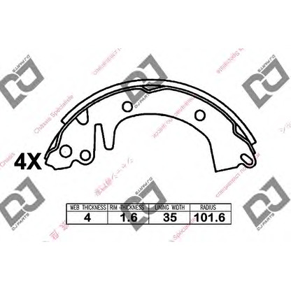 Photo Jeu de mâchoires de frein DJ PARTS BS1337