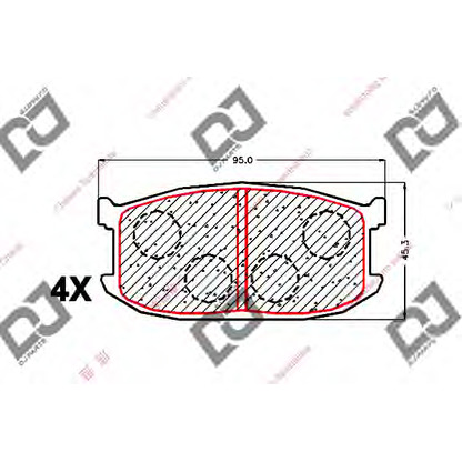 Photo Kit de plaquettes de frein, frein à disque DJ PARTS BP1657