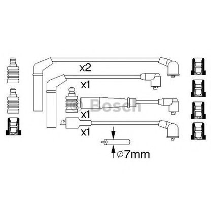 Фото Комплект проводов зажигания BOSCH 0986356943