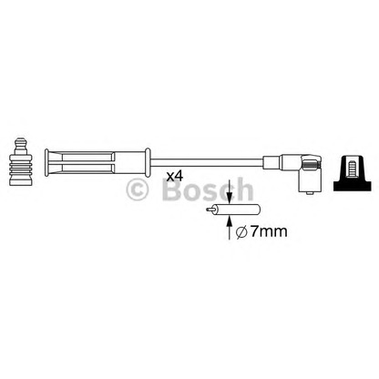 Фото Комплект проводов зажигания BOSCH 0986357048