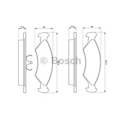 Photo Kit de plaquettes de frein, frein à disque BOSCH 0986468570