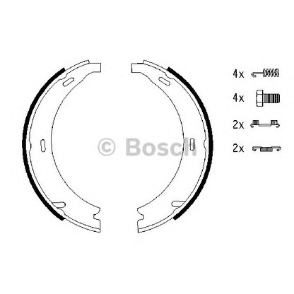 Photo Brake Shoe Set, parking brake BOSCH 0986487543