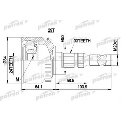 Photo Joint Kit, drive shaft PATRON PCV1452