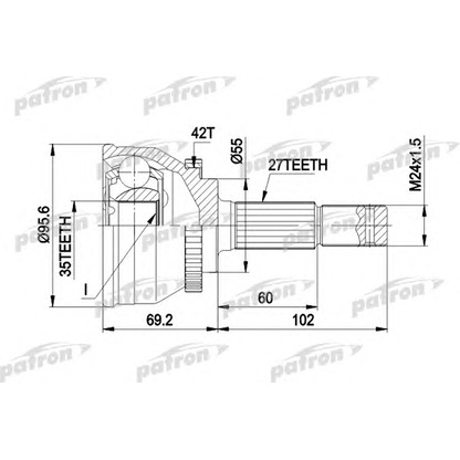 Photo Jeu de joints, arbre de transmission PATRON PCV9094