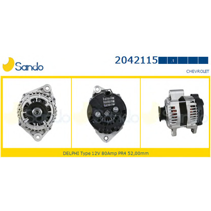 Photo Alternator SANDO 20421151