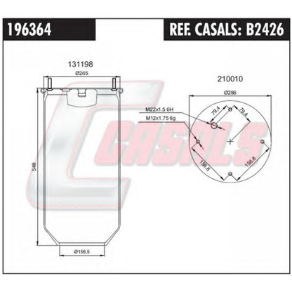 Photo Soufflet à air, suspension pneumatique CASALS B2426