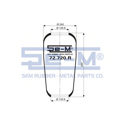 Foto Soffietto, Sospensione pneumatica; Soffietto, Ammortizzazione pneumatica sollevam. assale SEM LASTIK 72720R