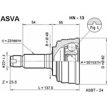 Foto Kit giunti, Semiasse ASVA HN13