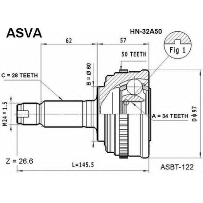 Foto Juego de articulación, árbol de transmisión ASVA HN32A50