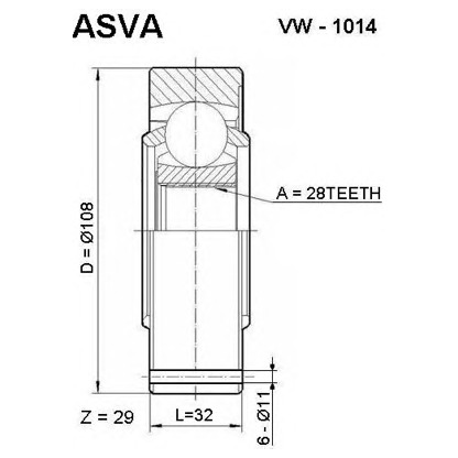 Photo Joint, arbre de commande ASVA VW1014