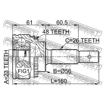 Photo Jeu de joints, arbre de transmission FEBEST 0110051A48