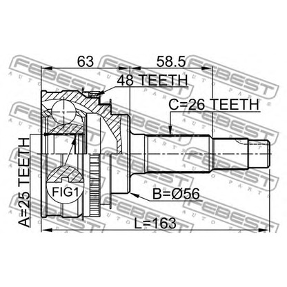 Foto Kit giunti, Semiasse FEBEST 0110065A48