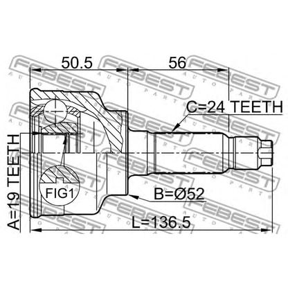 Photo Jeu de joints, arbre de transmission FEBEST 0510014