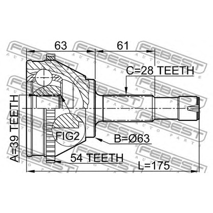 Foto Gelenk, Antriebswelle FEBEST 2510BOXA54