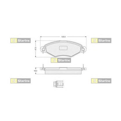 Photo Brake Pad Set, disc brake STARLINE BDS060P