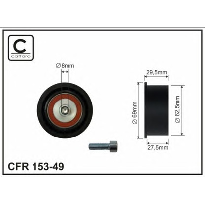 Photo Deflection/Guide Pulley, timing belt CAFFARO 15349