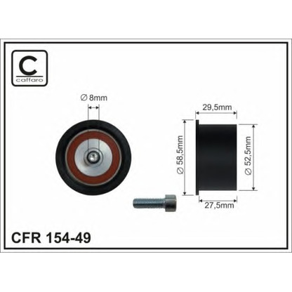 Photo Deflection/Guide Pulley, timing belt CAFFARO 15449