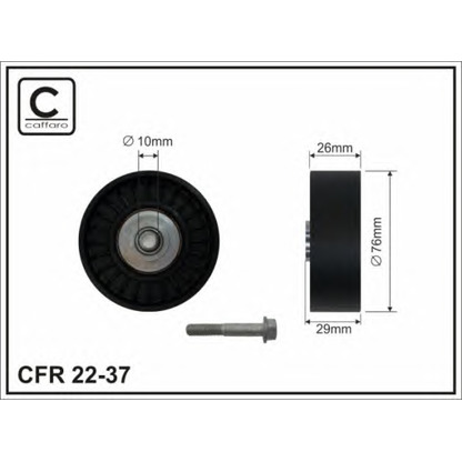 Foto Polea inversión/guía, correa poli V CAFFARO 2237