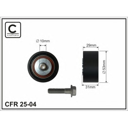 Photo Deflection/Guide Pulley, timing belt CAFFARO 2504