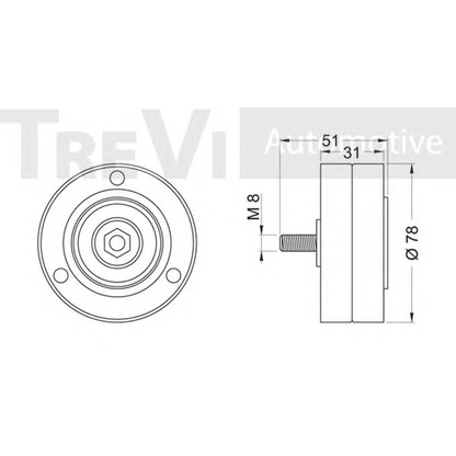 Zdjęcie rolka kierunkowa / prowadząca, pasek klinowy zębaty TREVI AUTOMOTIVE TA1859