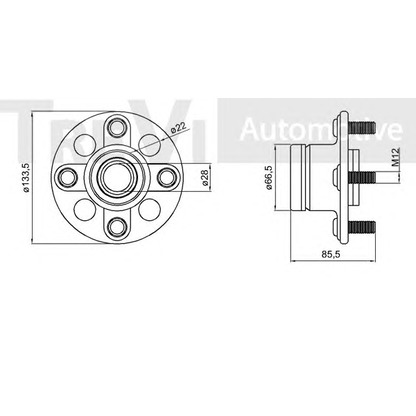 Фото Комплект подшипника ступицы колеса TREVI AUTOMOTIVE WB1913