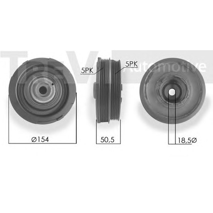 Photo Belt Pulley, crankshaft TREVI AUTOMOTIVE PC1022