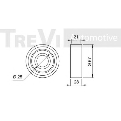 Photo Deflection/Guide Pulley, timing belt TREVI AUTOMOTIVE TD1280