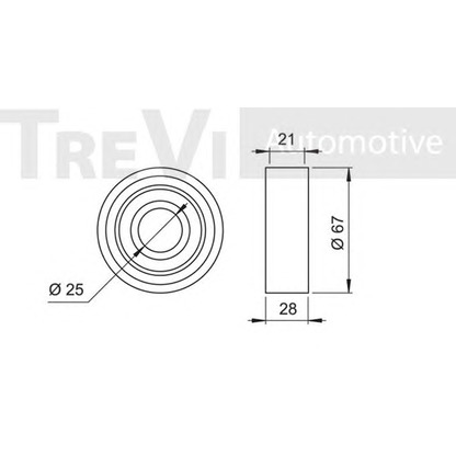 Photo Poulie renvoi/transmission, courroie de distribution TREVI AUTOMOTIVE TD1280