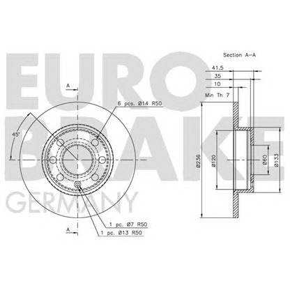 Photo Brake Disc EUROBRAKE 5815203605