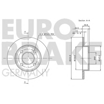 Photo Disque de frein EUROBRAKE 5815204748