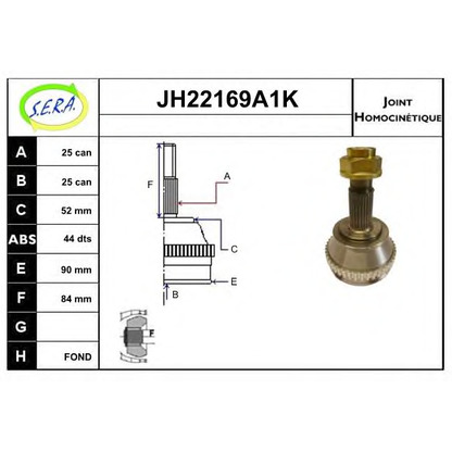 Photo Joint Kit, drive shaft SERA JH22169A1K