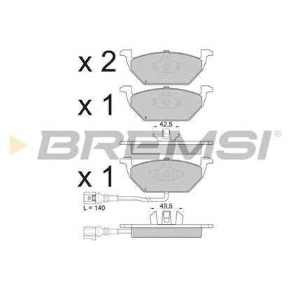 Zdjęcie Zestaw klocków hamulcowych, hamulce tarczowe BREMSI BP2848