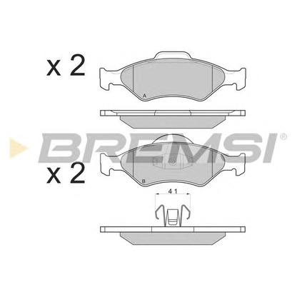 Photo Kit de plaquettes de frein, frein à disque BREMSI BP2873