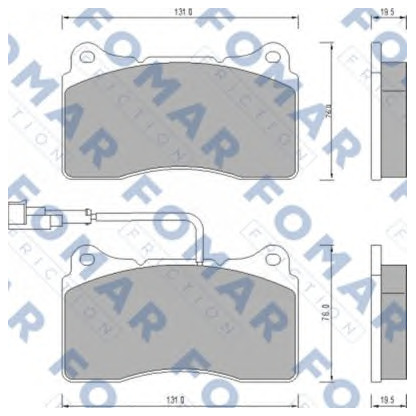 Фото Комплект тормозных колодок, дисковый тормоз FOMAR Friction FO672981