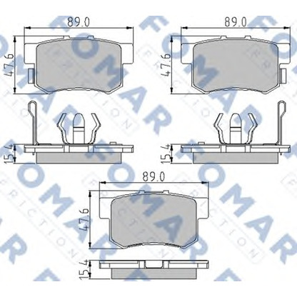 Photo Kit de plaquettes de frein, frein à disque FOMAR Friction FO860781