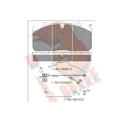 Photo Kit de plaquettes de frein, frein à disque R BRAKE RB1253122