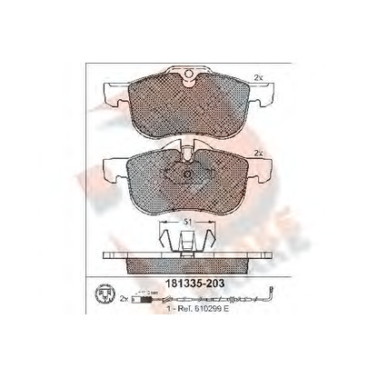 Фото Комплект тормозных колодок, дисковый тормоз R BRAKE RB1335