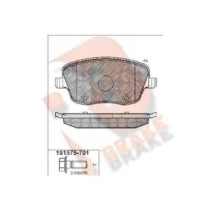 Zdjęcie Zestaw klocków hamulcowych, hamulce tarczowe R BRAKE RB1575701